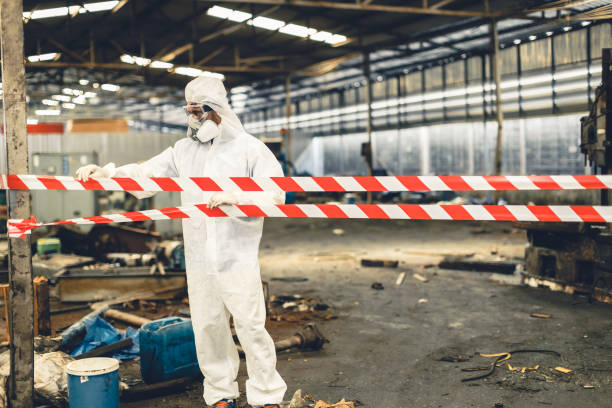 Professional Sewage Cleanup technician working in Austwell, TX